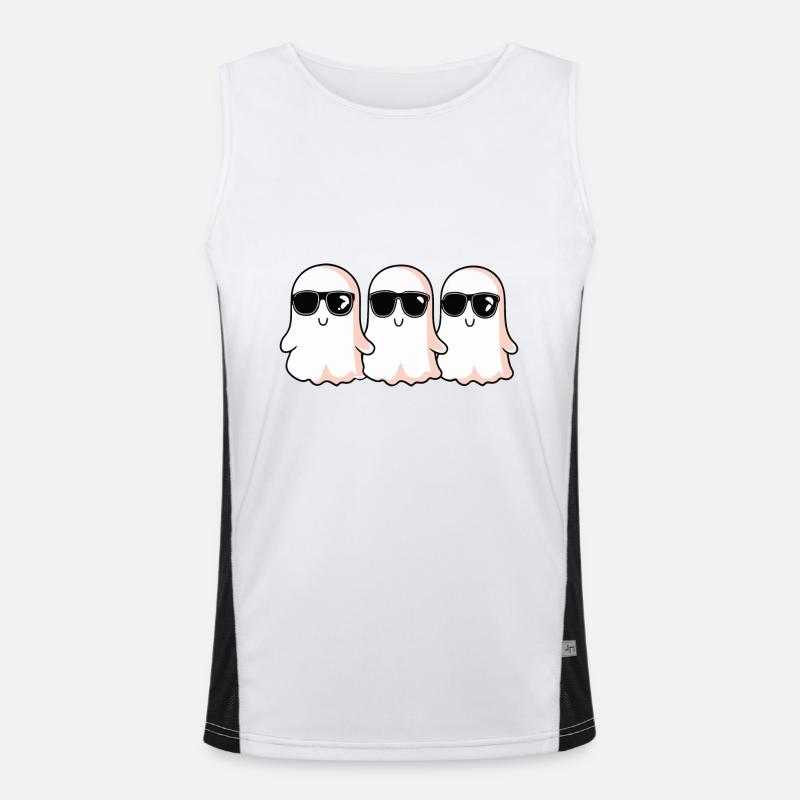 Ghosts Halloween Cool - Men's Functional Contrast Tank Top  - white/black