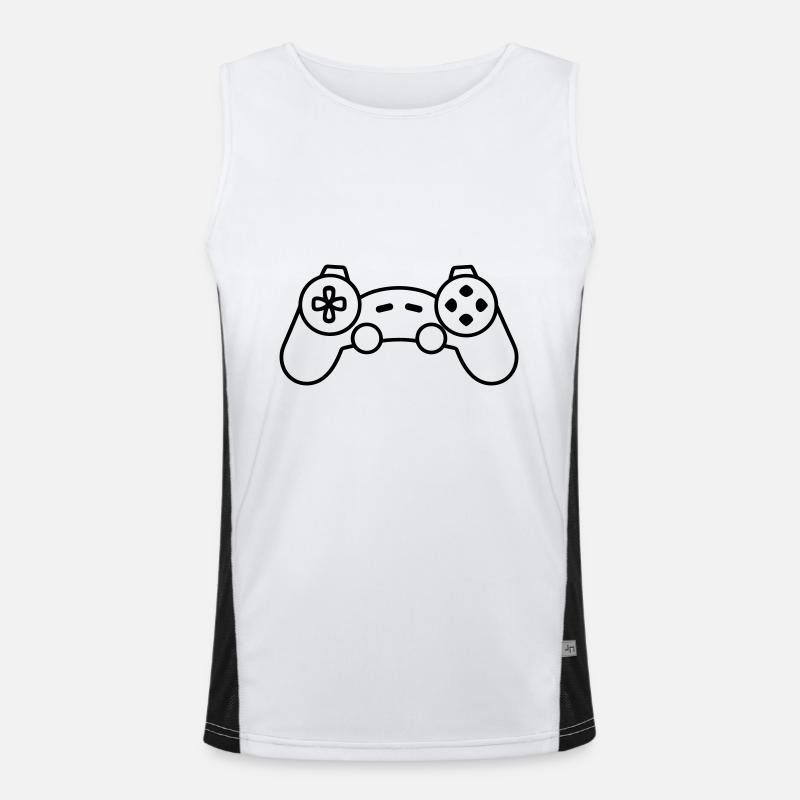 Video game controller - Men's Functional Contrast Tank Top  - white/black