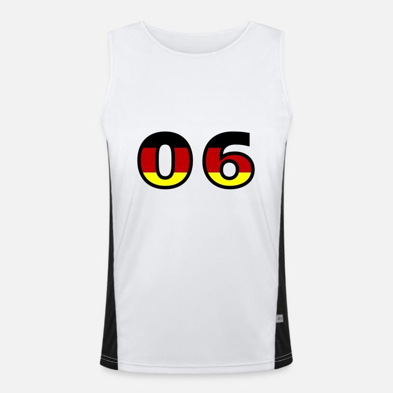 6 Number Germany Jersey - Men's Functional Contrast Tank Top - white/black