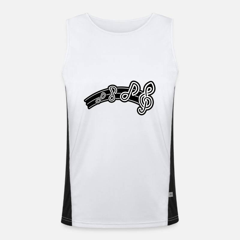 Musical Notes Symbol Clef - Men's Functional Contrast Tank Top  - white/black