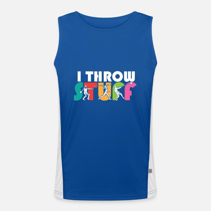 I Throw Stuff Discus Thrower Shot Put Track & Funktionelles Kontrast-Tank Top für Männer 