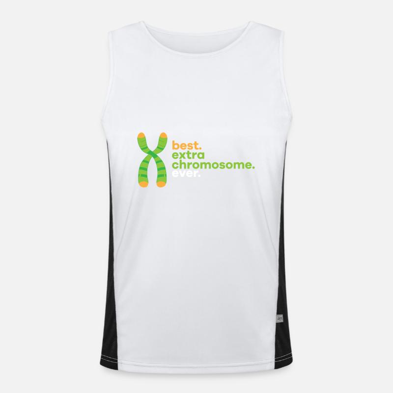 Best Extra Chromosome Ever Down Syndrome Awareness Funktionelles Kontrast-Tank Top für Männer 