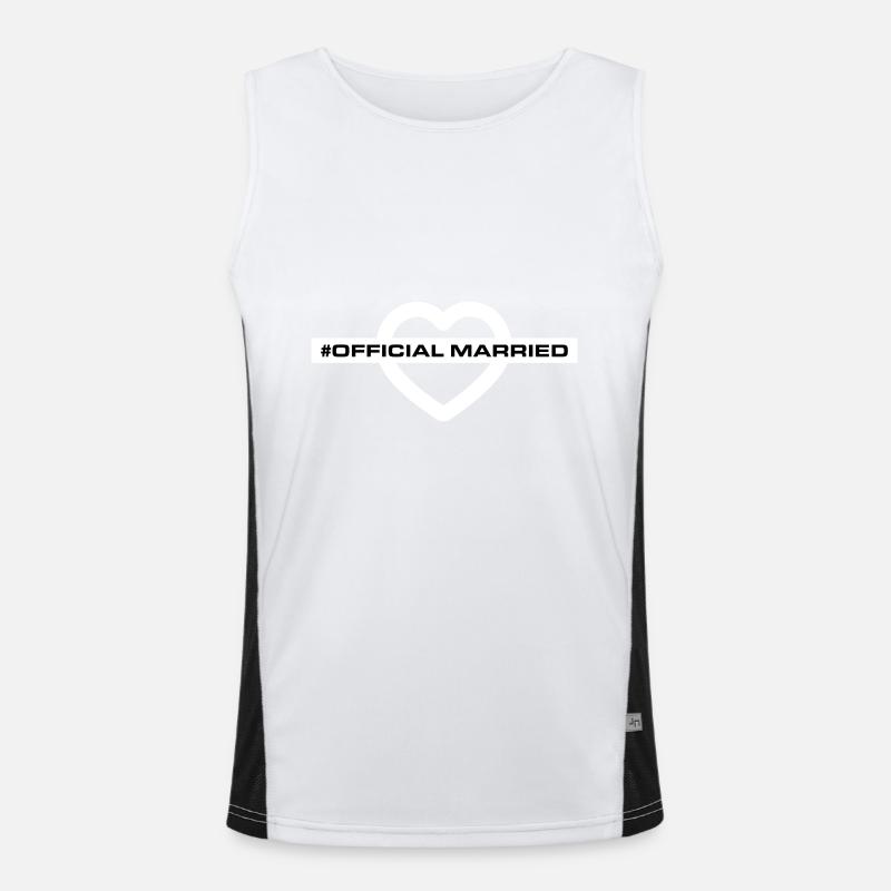 Married Wedding Heart - Men's Functional Contrast Tank Top - white/black