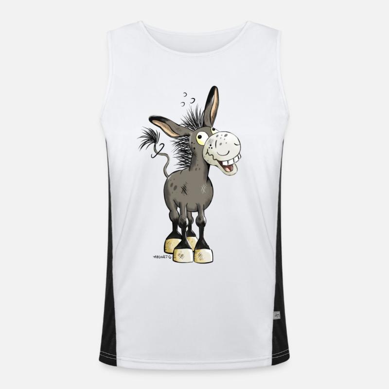 Witziger Esel Funktionelles Kontrast-Tank Top für Männer 
