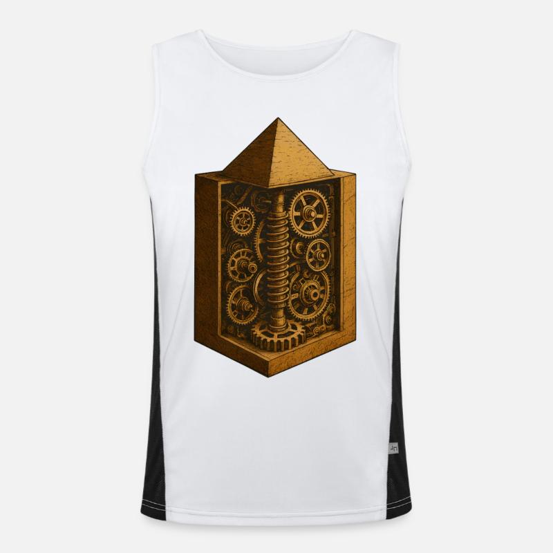 Pyramide de Khéphren | Art du mécanisme d’engrenage ancien Débardeur respirant contrasté Homme 