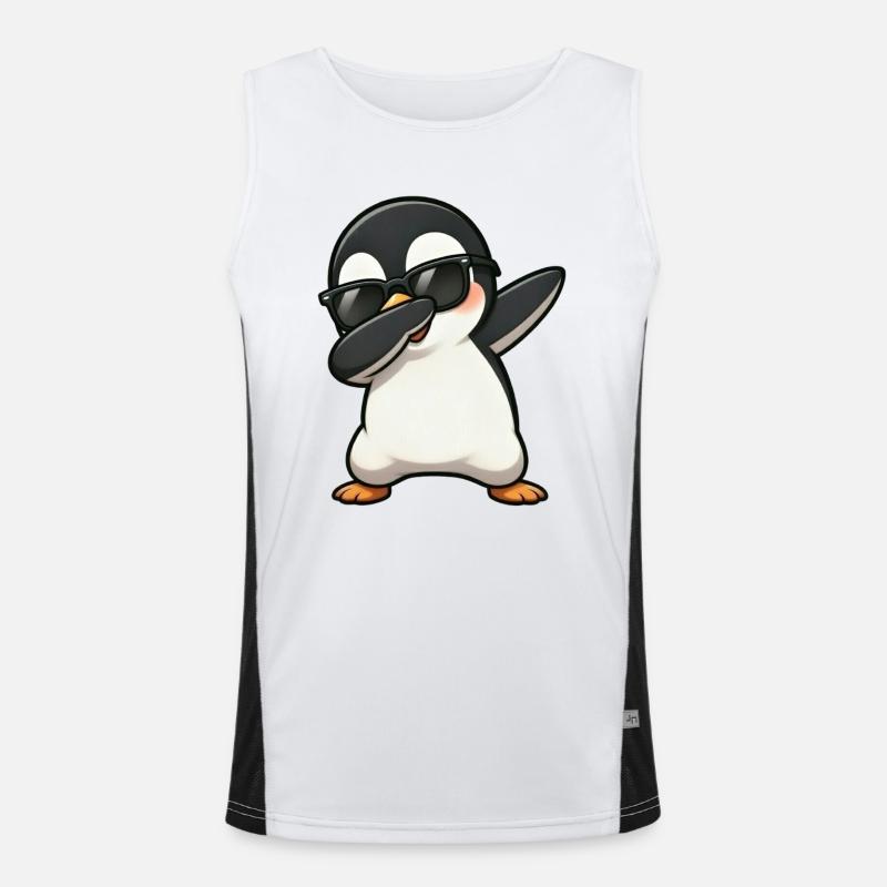 Dabbing Penguin Men's Functional Contrast Tank Top 