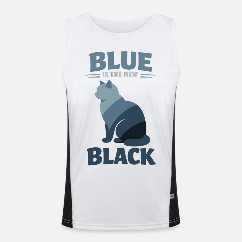 BKH Blue: Minimalist "Blue is the new Black" Funktionelles Kontrast-Tank Top für Männer 