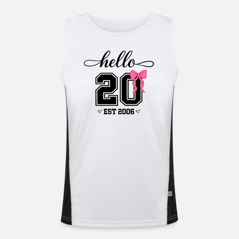 Hello 20 Est 2006 Women's Birthday Design Men's Functional Contrast Tank Top 