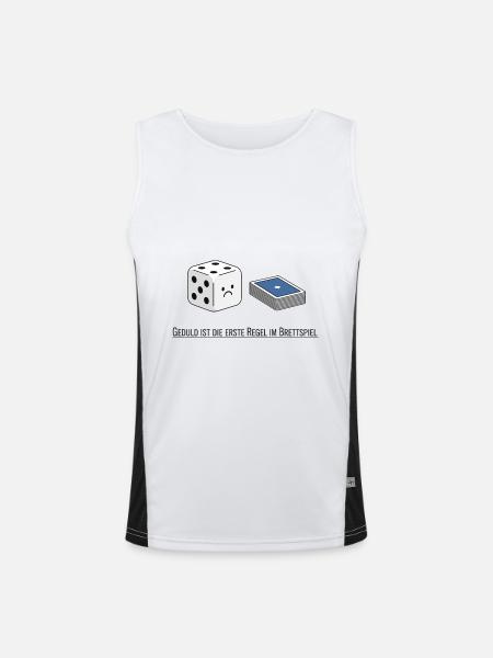 Patience is the first rule - Men's Functional Contrast Tank Top  - white/black - Front