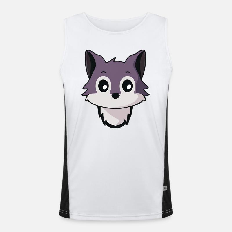 Dog Wolf Husky Head Design Men's Functional Contrast Tank Top 