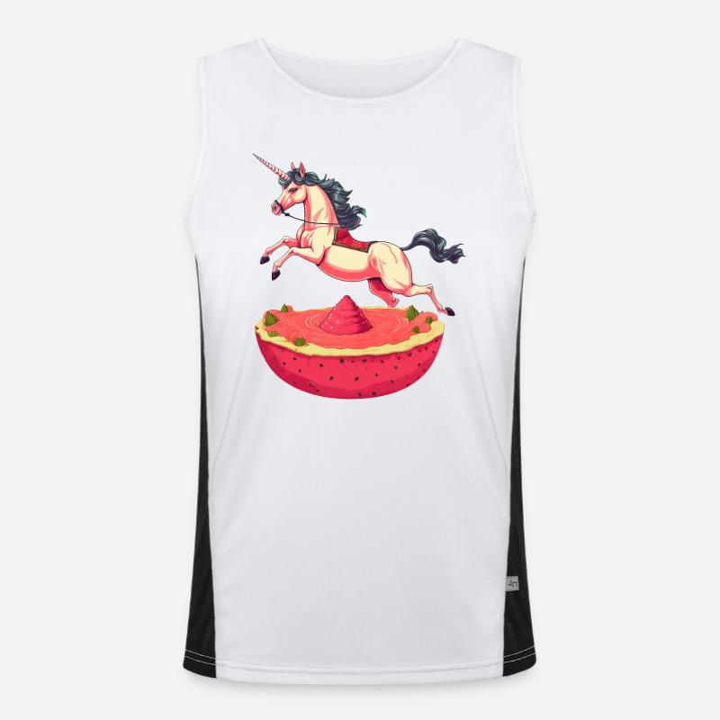 Licorne à la pastèque et fruit du dragon - Débardeur respirant contrasté Homme 