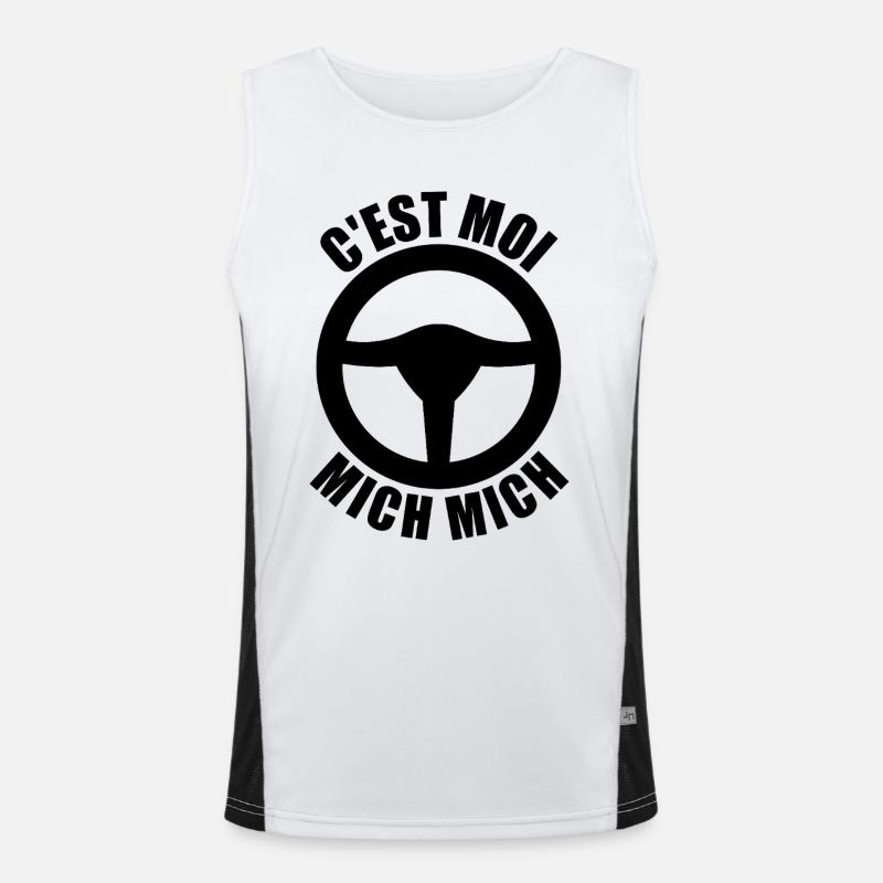 c'est moi mich mich, auto école Débardeur respirant contrasté Homme 