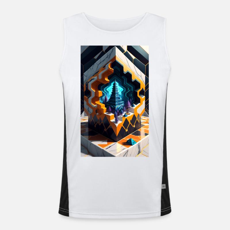 Kosmische Elemente Funktionelles Kontrast-Tank Top für Männer 