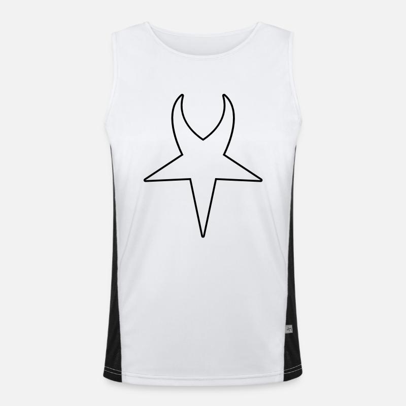 devil - Men's Functional Contrast Tank Top  - white/black