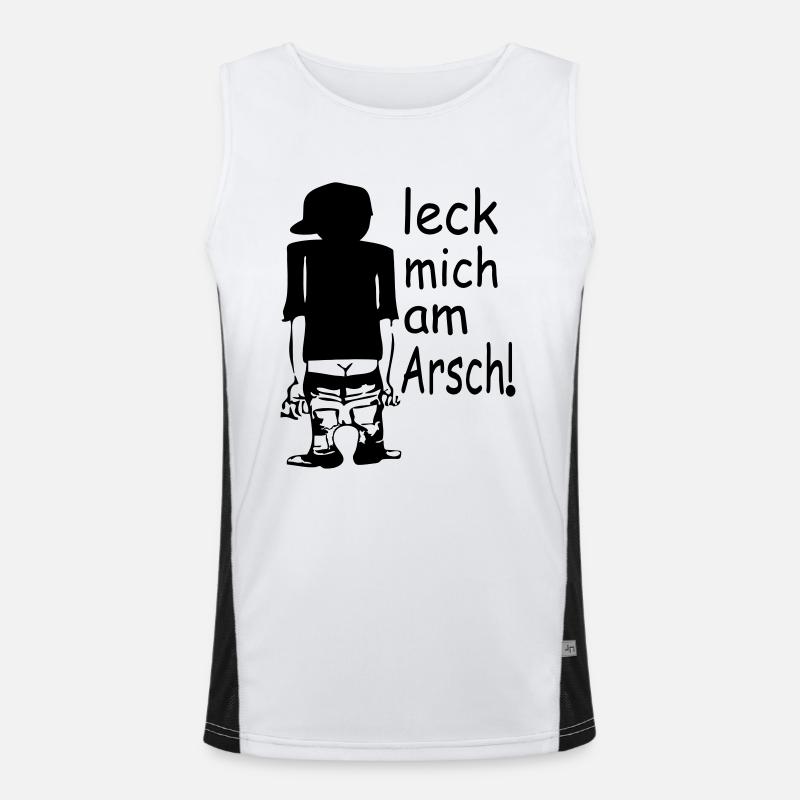 leck mich am arsch Funktionelles Kontrast-Tank Top für Männer 