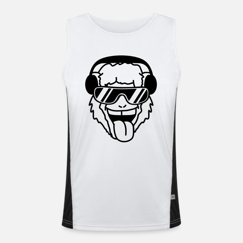 Cool Monkey - Men's Functional Contrast Tank Top  - white/black