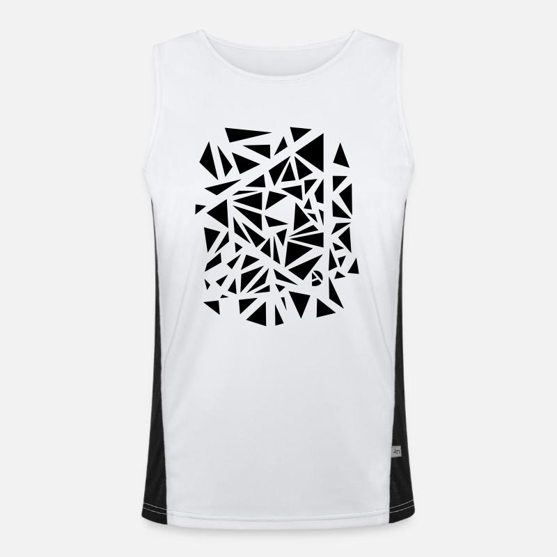 AD Triangle Explosion - Men's Functional Contrast Tank Top  - white/black
