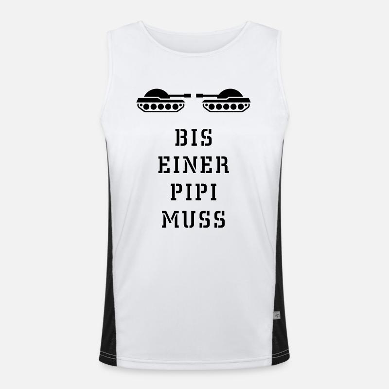 Bis Einer Pipi Muss (Panzer / 1C) Funktionelles Kontrast-Tank Top für Männer 