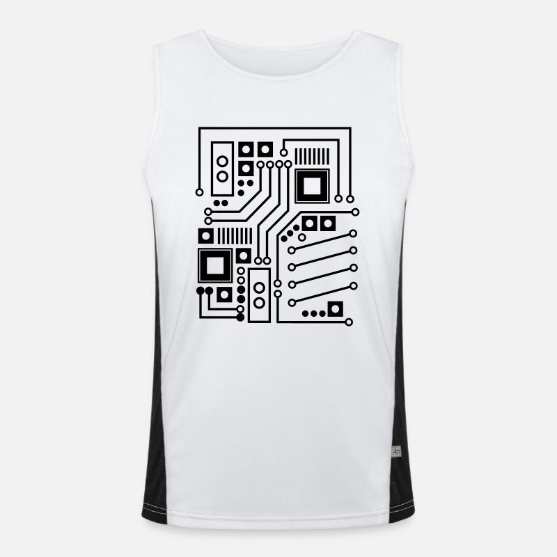 Circuit Board Circuit Board CPU Computer Shirt Gift Men's Functional Contrast Tank Top 