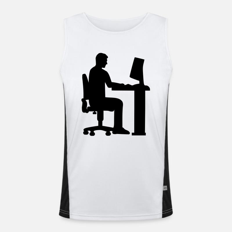Programmer - Men's Functional Contrast Tank Top  - white/black
