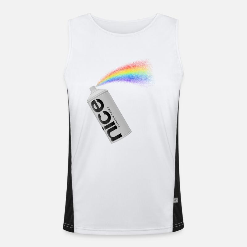 nice - Das spritzige Regenbogen Spray Funktionelles Kontrast-Tank Top für Männer 