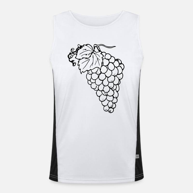 Grape Grapes Illustration Vector Gift Idea Men's Functional Contrast Tank Top 