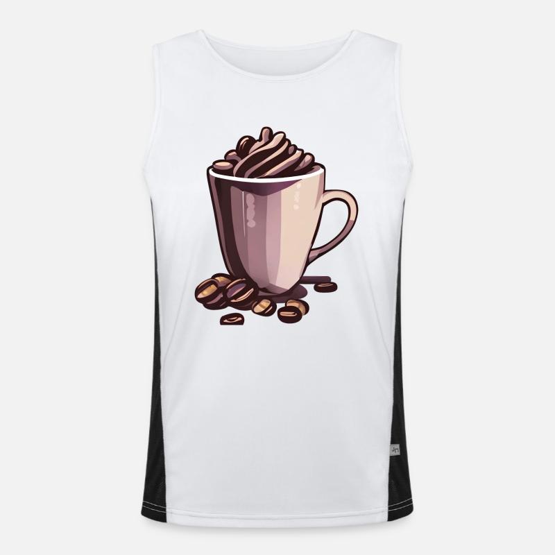 Coffee Gift Caffeine Coffee Bean Coffee Mug Men's Functional Contrast Tank Top 