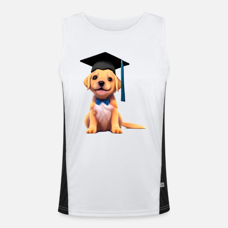 Studium Hunde Bachelor Labrador Schulabschluss Funktionelles Kontrast-Tank Top für Männer 