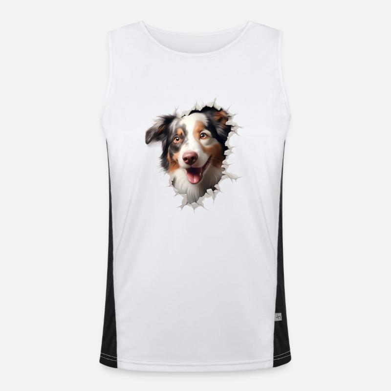 Australian Shepherd Owner - Perfect Aussie Funktionelles Kontrast-Tank Top für Männer 