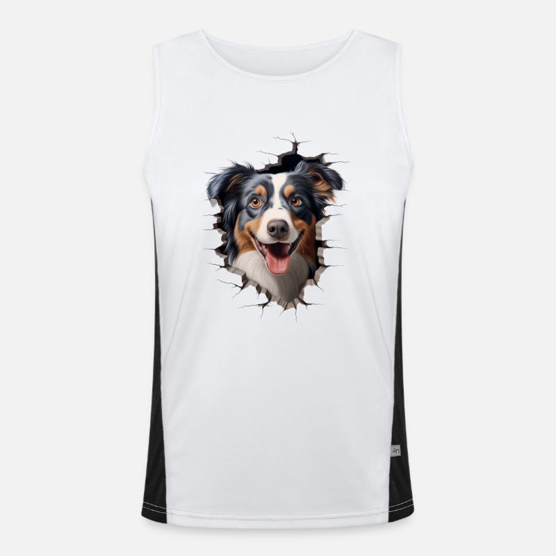 Australian Shepherd Owner - Perfect Aussie Funktionelles Kontrast-Tank Top für Männer 