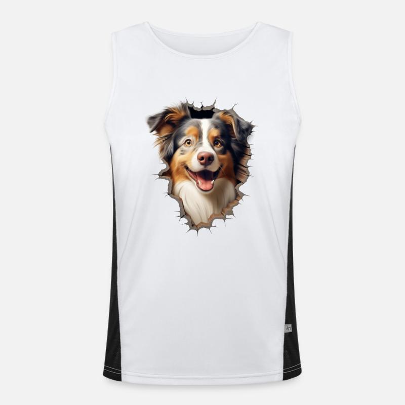 Australian Shepherd Owner - Perfect Aussie Funktionelles Kontrast-Tank Top für Männer 