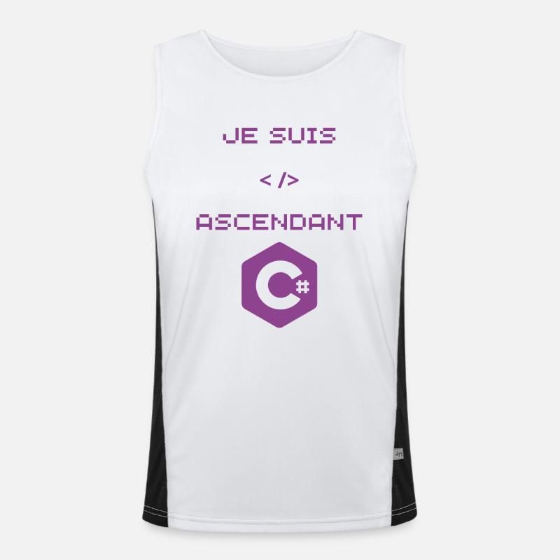 Gift for Developer C# Men's Functional Contrast Tank Top 