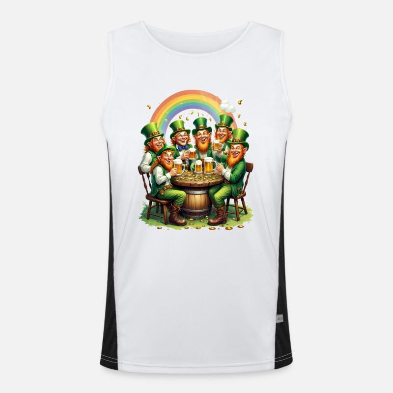 Irish Folklore Beer Drinking Leprechaun St Funktionelles Kontrast-Tank Top für Männer 