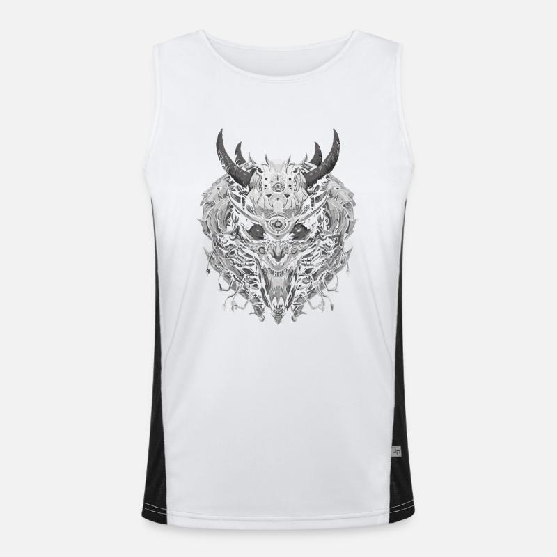 Fantasy Drache Anime Drachenkopf Mythisches Reptil Funktionelles Kontrast-Tank Top für Männer 