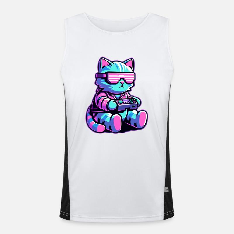 Cool Cat Gamer Men's Functional Contrast Tank Top 
