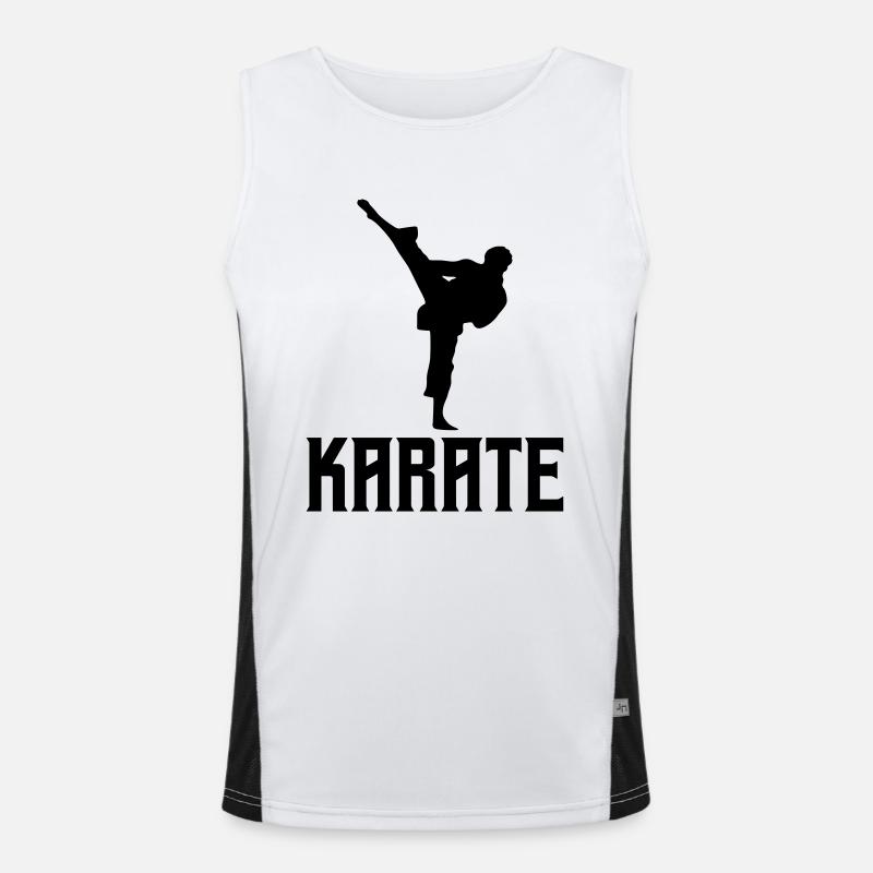 Karatè - Canotta sportiva da uomo in contrasto cromatico  - bianco/nero