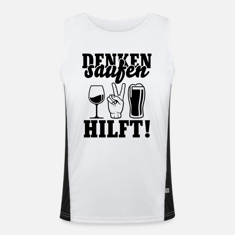 Saufen hilft Funktionelles Kontrast-Tank Top für Männer 