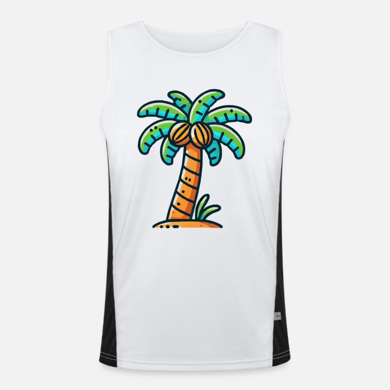 palm tree Men's Functional Contrast Tank Top 