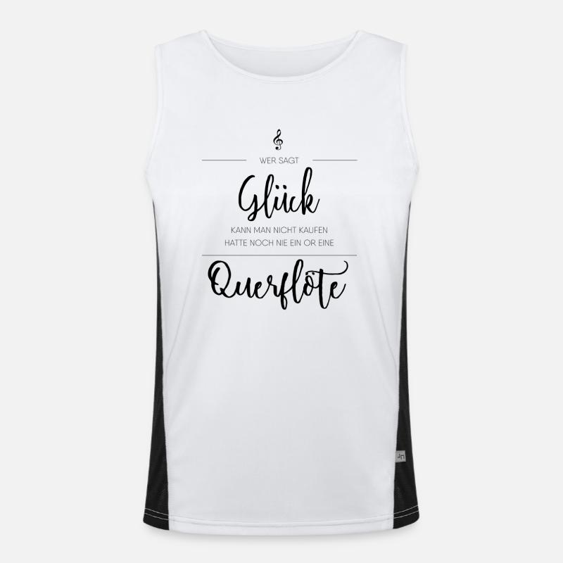 Querflöte Instrument Geschenk Funktionelles Kontrast-Tank Top für Männer 