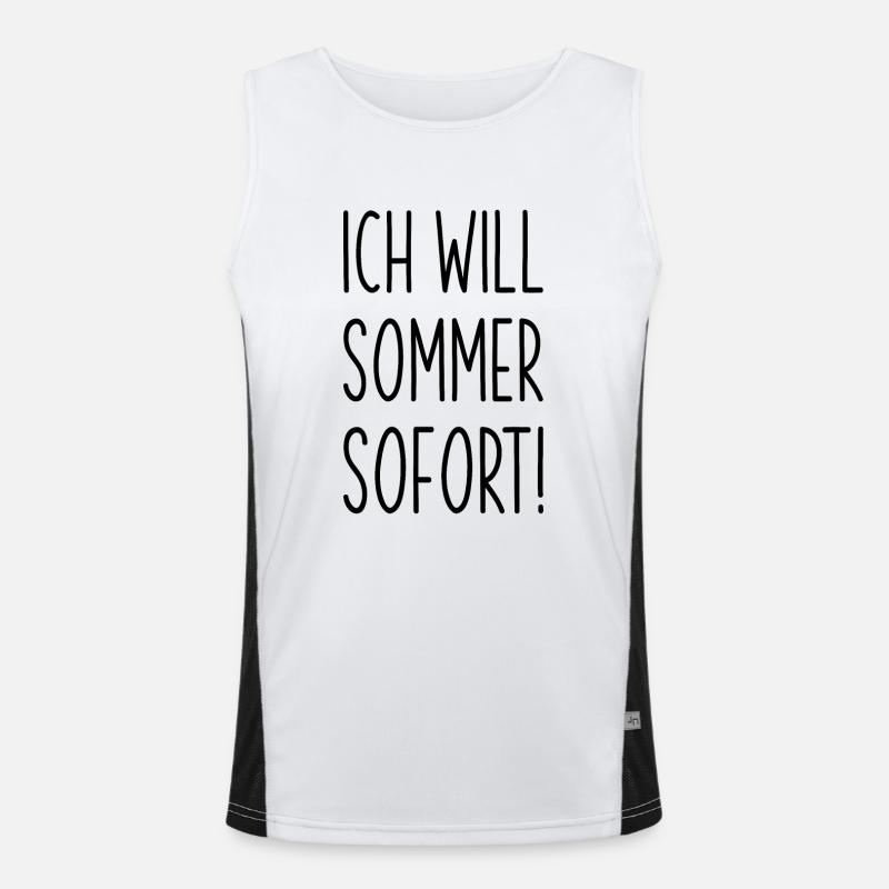 Ich will Sommer Sonne Meer Funktionelles Kontrast-Tank Top für Männer 