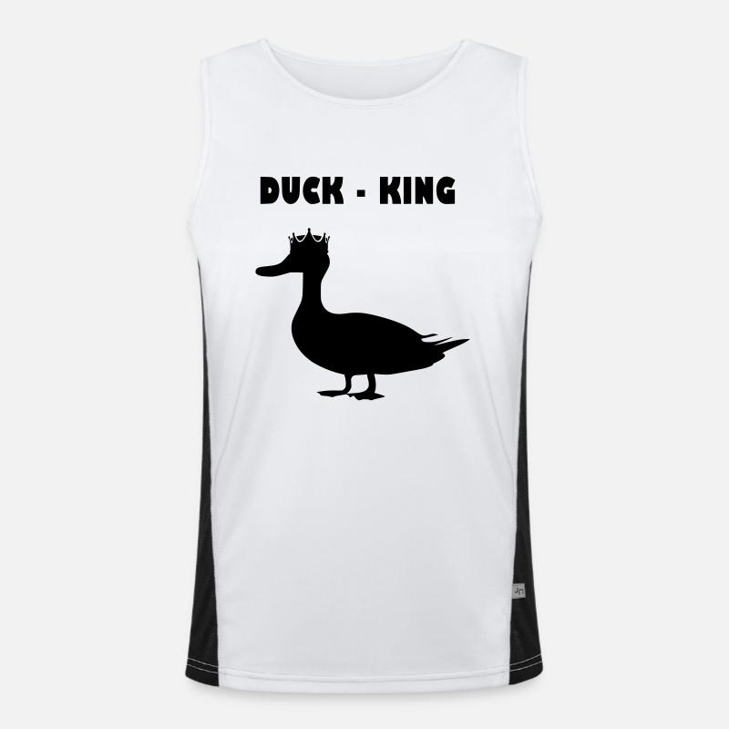 Duck Duck - King Partner Look - Men's Functional Contrast Tank Top - white/black
