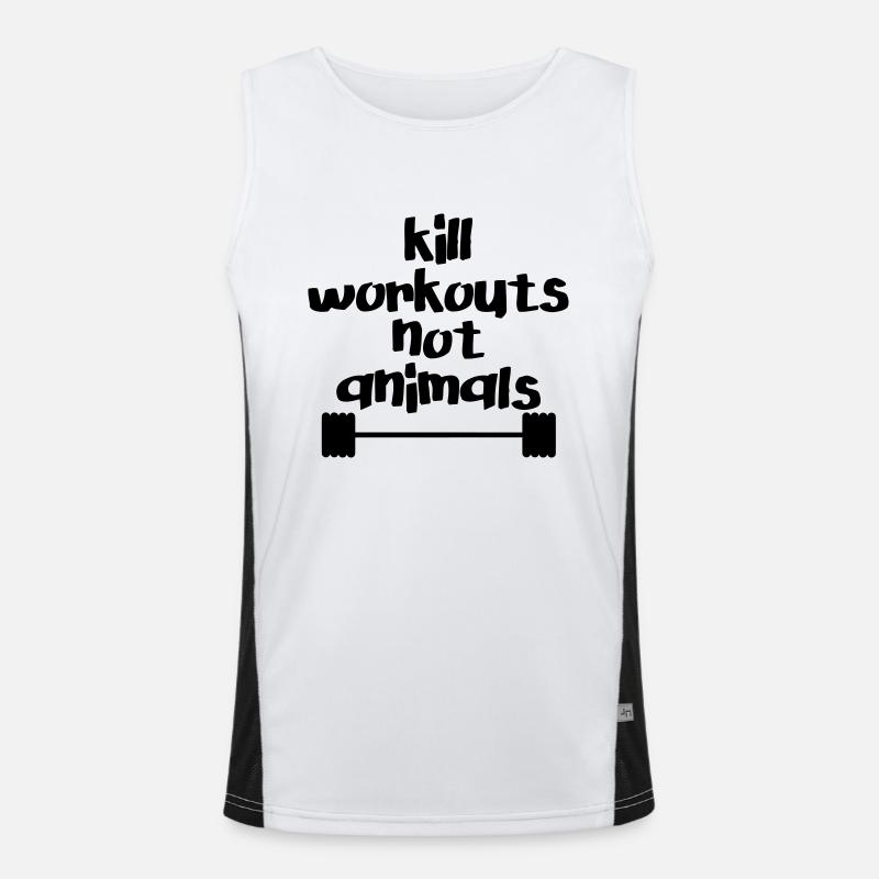 Kill workouts - not animals Funktionelles Kontrast-Tank Top für Männer 