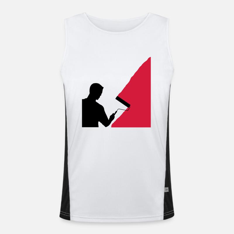 Painter and painter - vector - Men's Functional Contrast Tank Top  - white/black