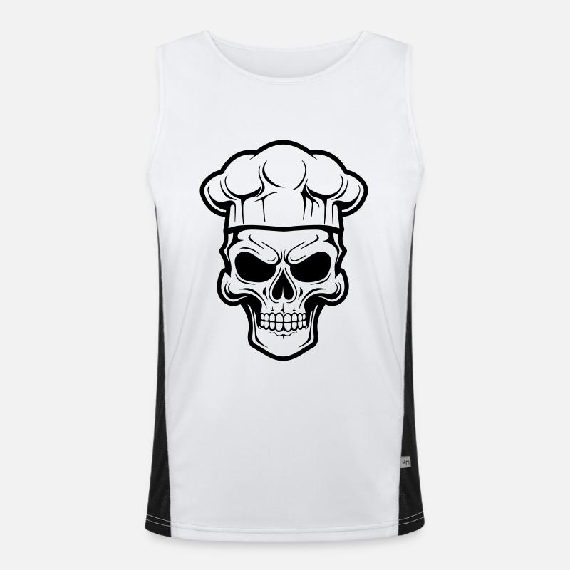 Chef Skeleton - Men's Functional Contrast Tank Top  - white/black