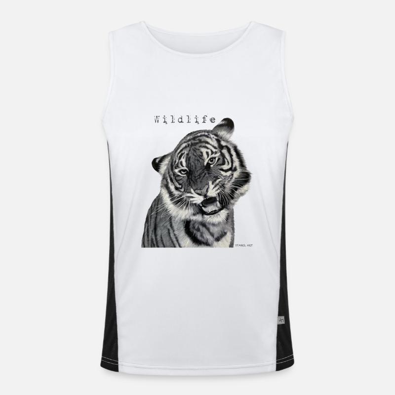 Tiger Funktionelles Kontrast-Tank Top für Männer 
