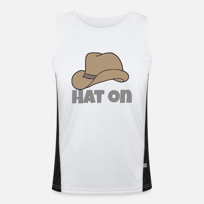 hat on Funktionelles Kontrast-Tank Top für Männer 