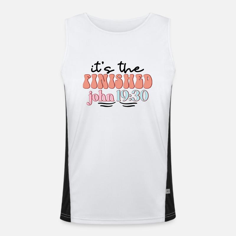 It's done - Men's Functional Contrast Tank Top  - white/black