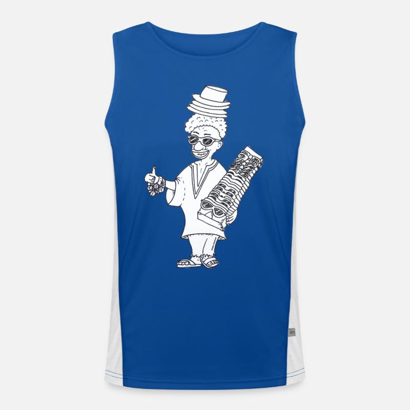 Hello Helmut Mallorca (black and white) Men's Functional Contrast Tank Top 