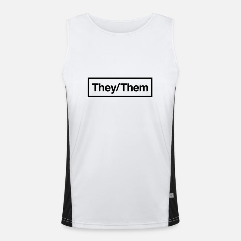 They/Them - Men's Functional Contrast Tank Top  - white/black