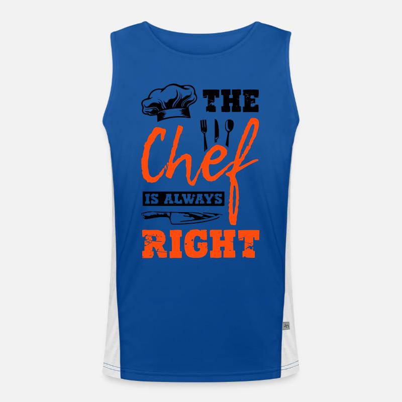 De chef-kok heeft altijd gelijk Functionele contrasterende tanktop voor mannen 
